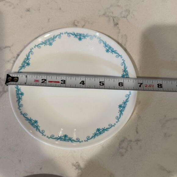 Corelle plate from the "Garden Lace" pattern desert plates x4 retro teal cottage - Picture 7 of 7